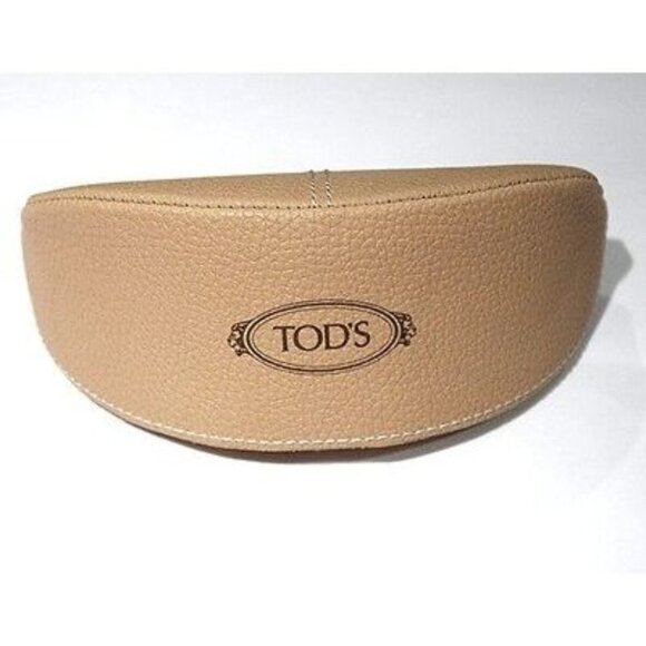 SUNGLASSES CASE ONLY for Tod\'s Soft Cover Beige with Brown Logo